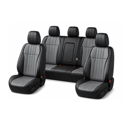 Leather Seat Covers - Black-Grey
